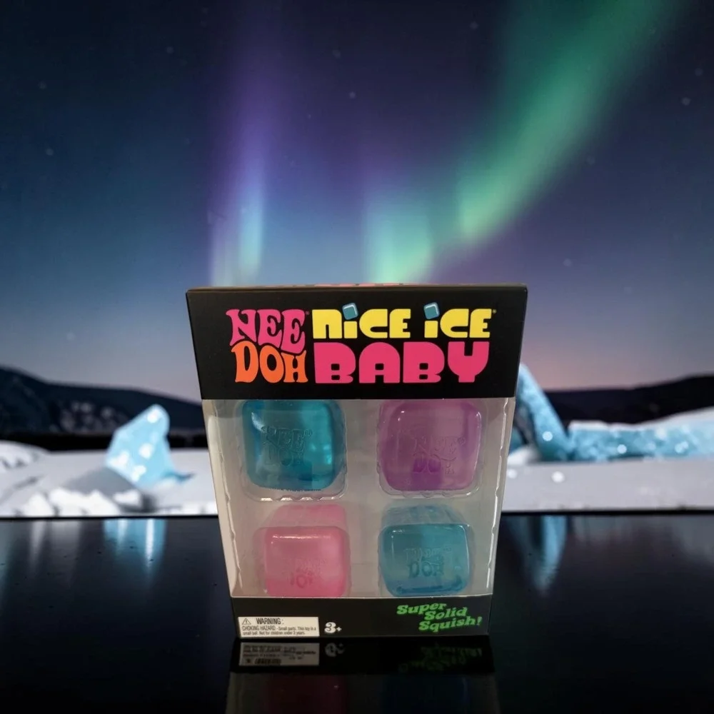 3 Schylling NeeDoh Nice Berg, Cube, Nice Ice Baby